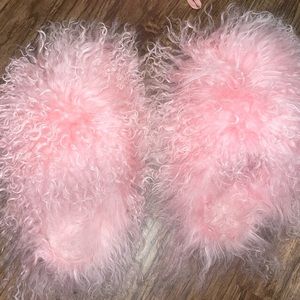 Pink Mongolian Fluffy slippers- 8